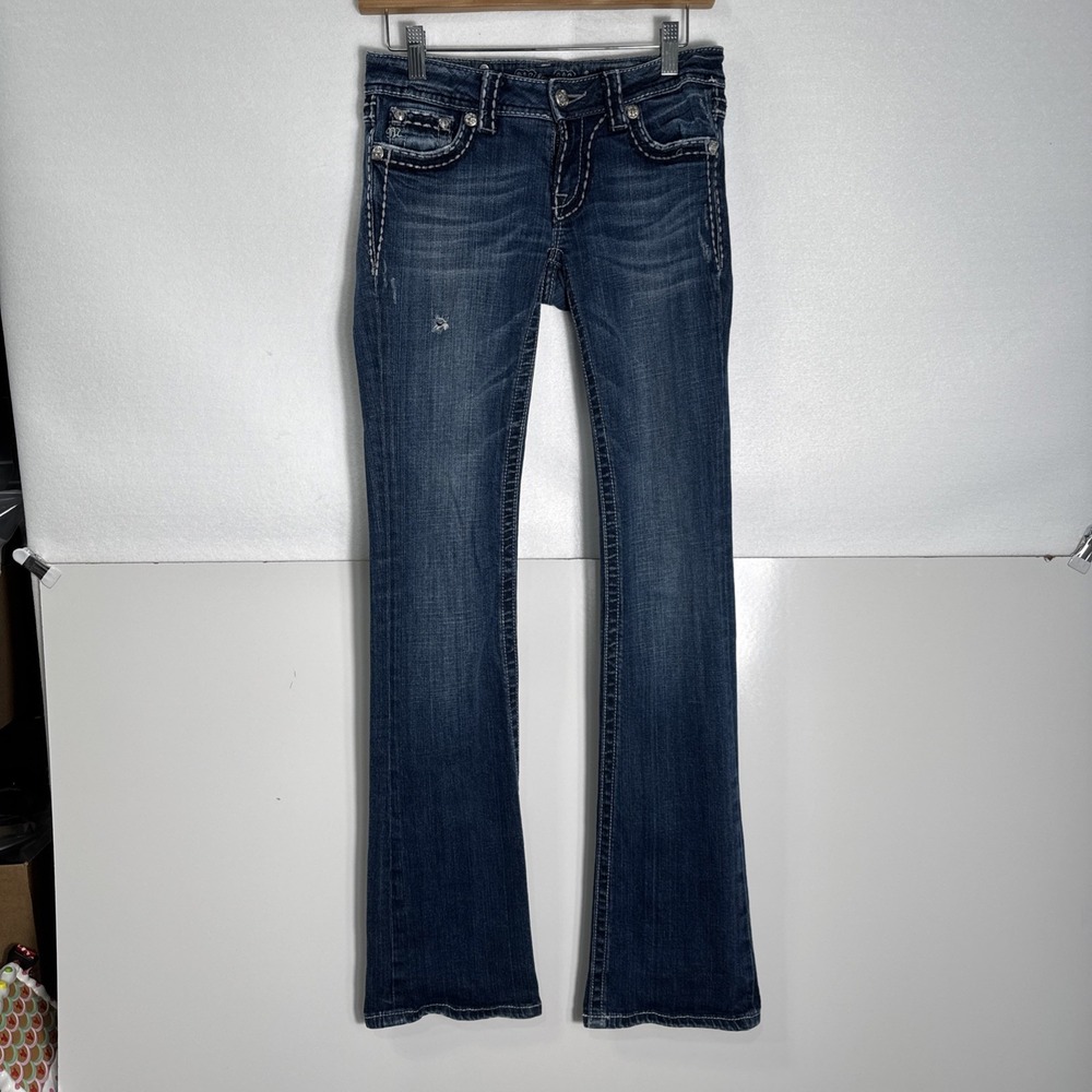 Miss Me Jeans JP5014R Bootcut Jeans, Flap pockets | Sz 27 Medium Wash Denim